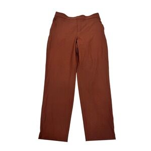 Banana Republic Hayden Tapered Ankle Pants Rust Brown High Rise Wrinkle Resist